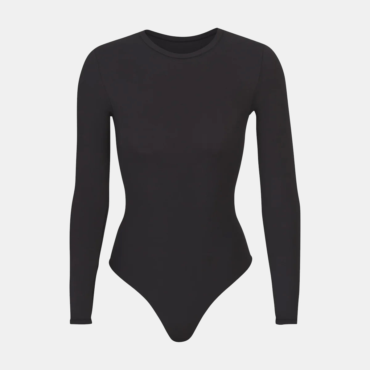 Long Sleeve Crew Neck Thong Bodysuit