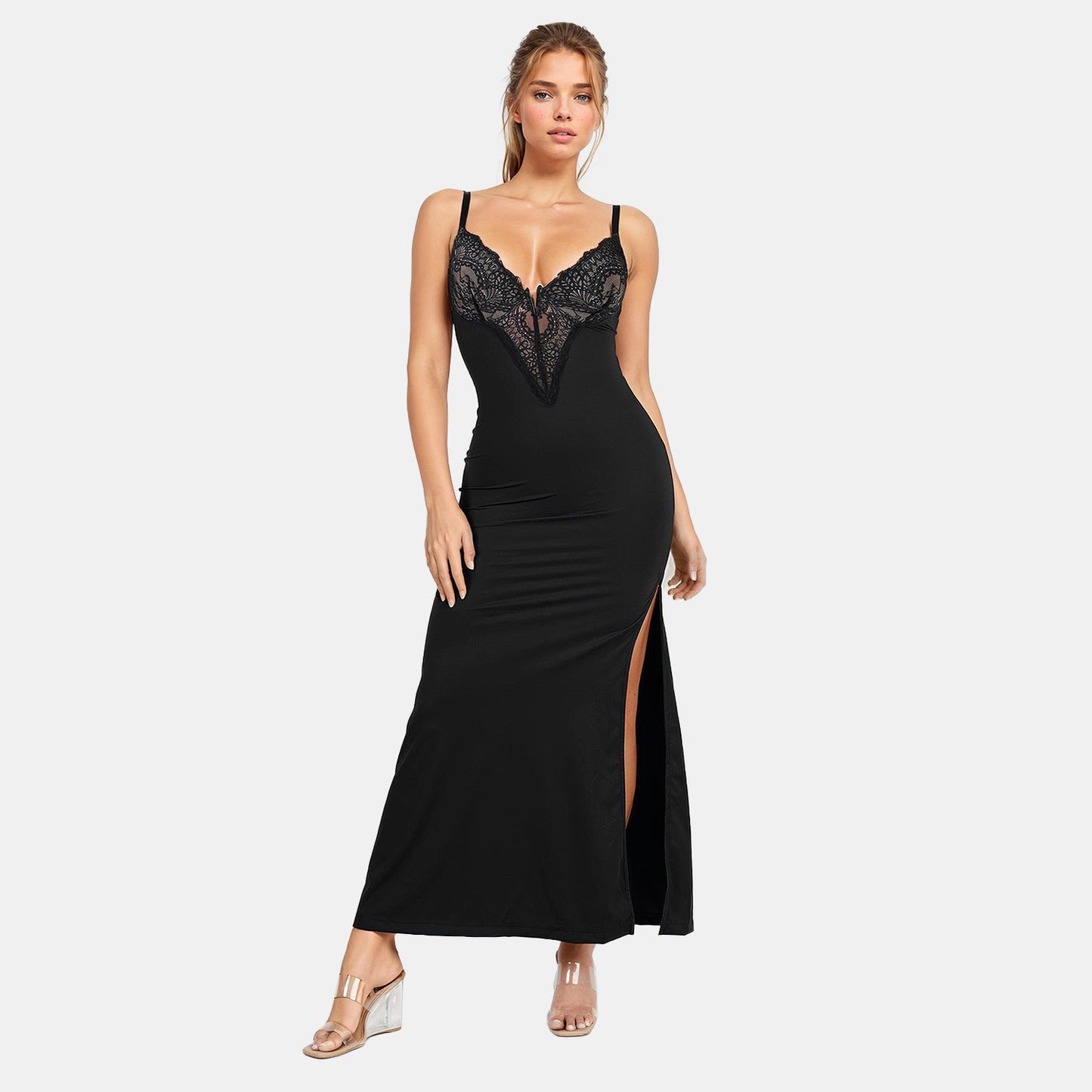 Lace Shapewear Bodycon Maxi Dress