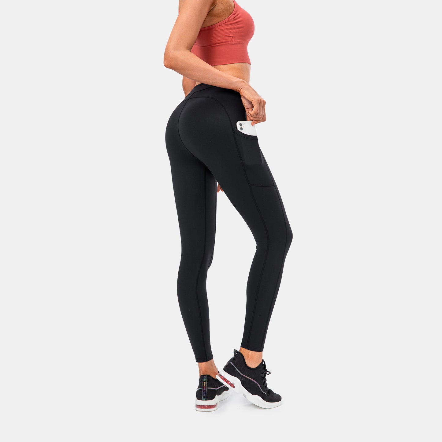 High Waisted Drawstring Pocket Sport Leggings