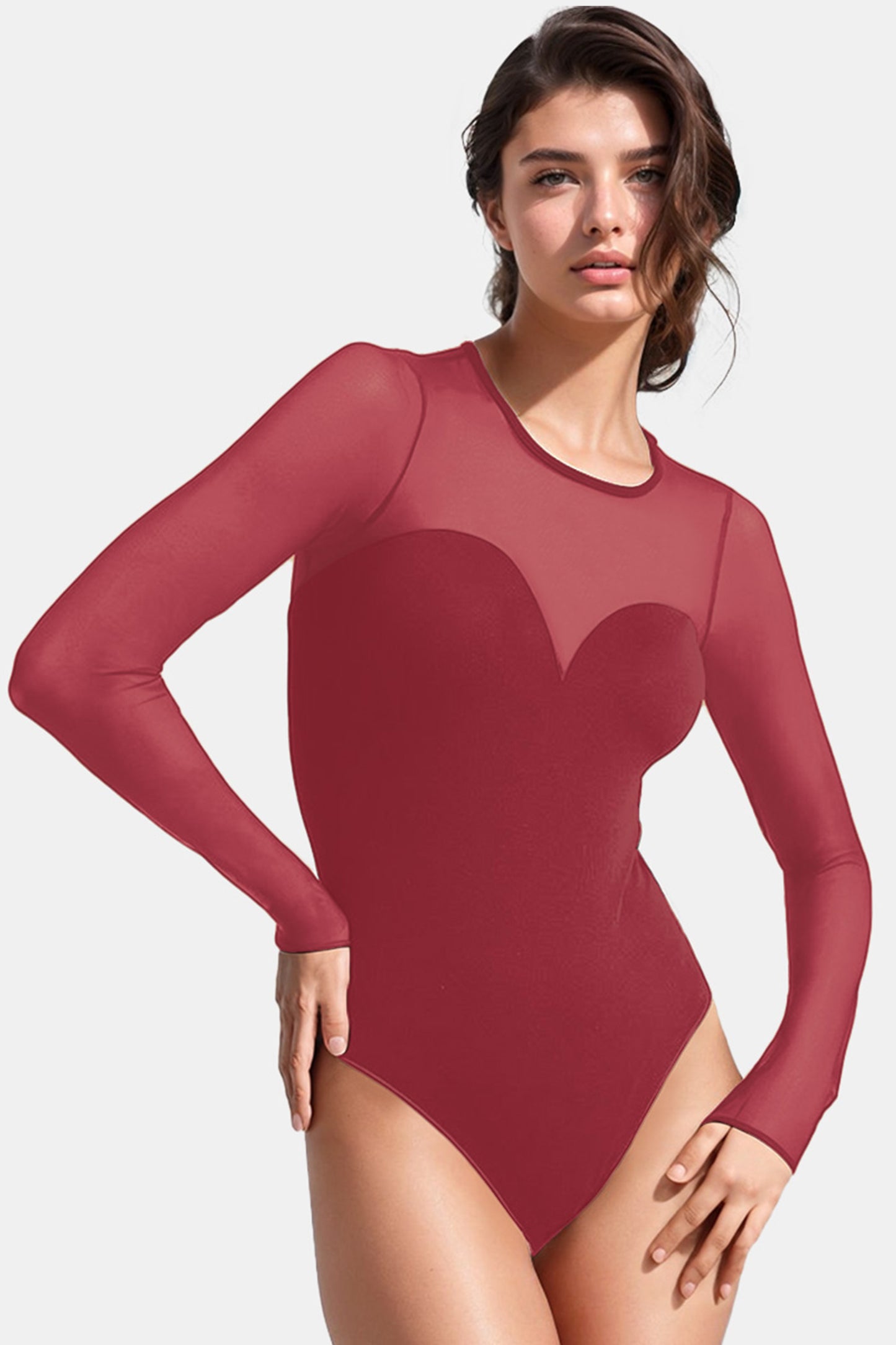 Mesh Shapewear Thong Bodysuit