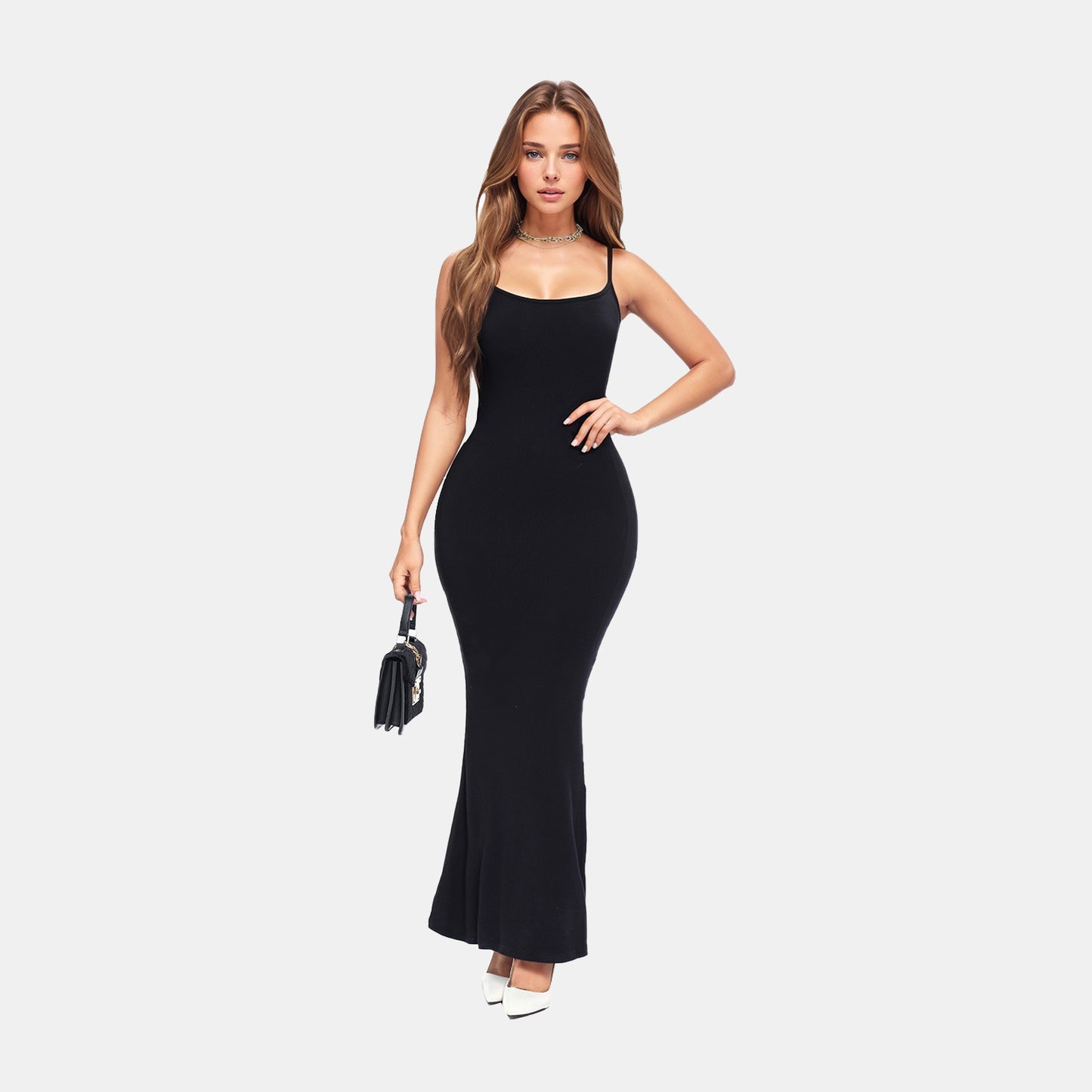 Built-In Shaper Slip Maxi Dress