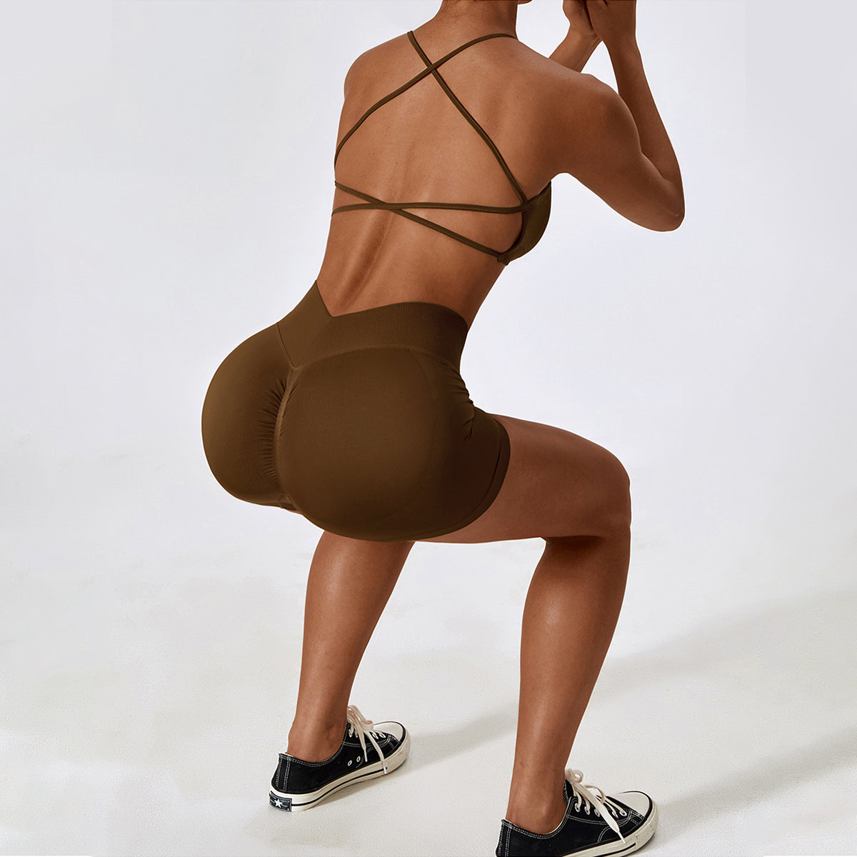 Seamless V Back Butt Lifting Sport Shorts