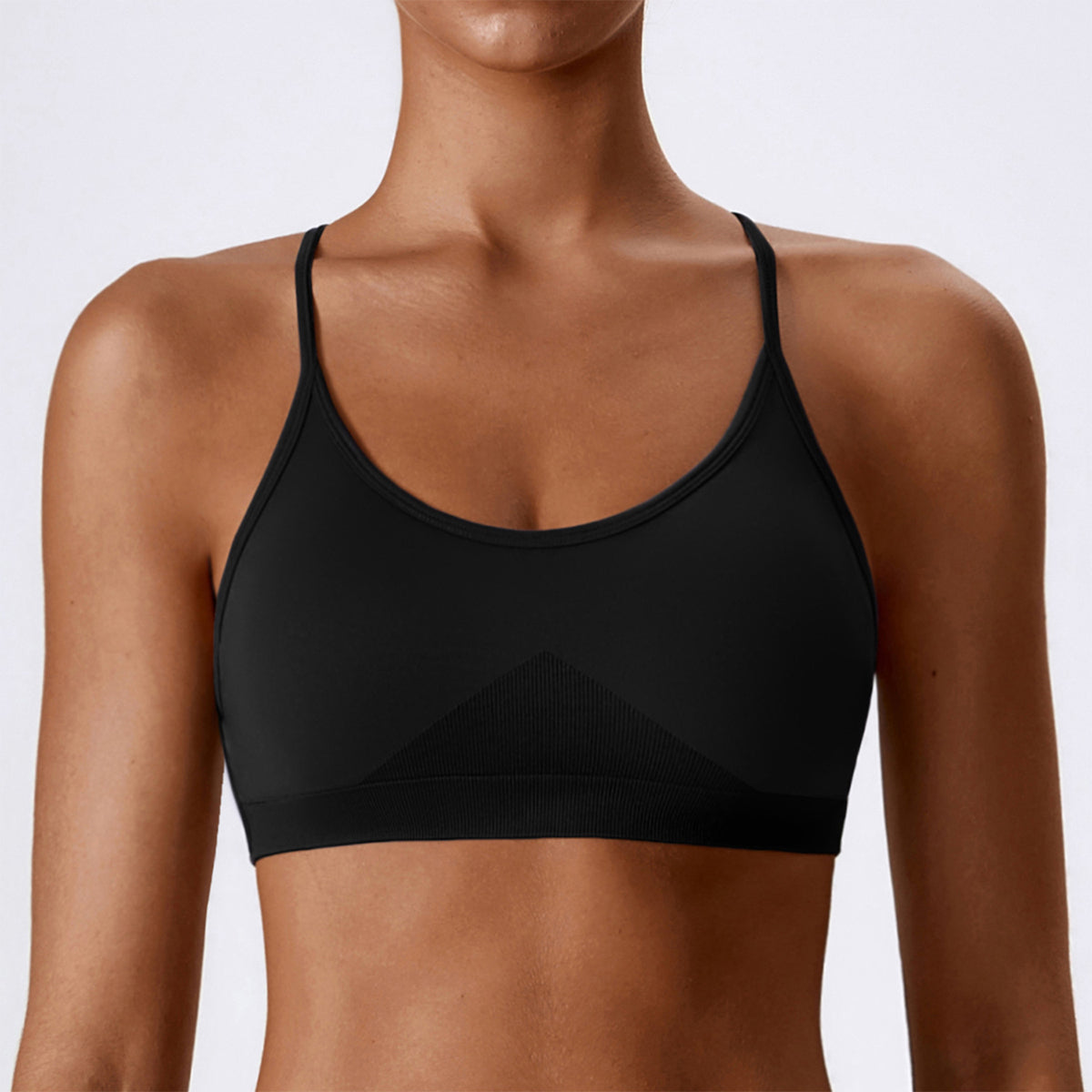 Seamless Backless Crisscross Sports Bra