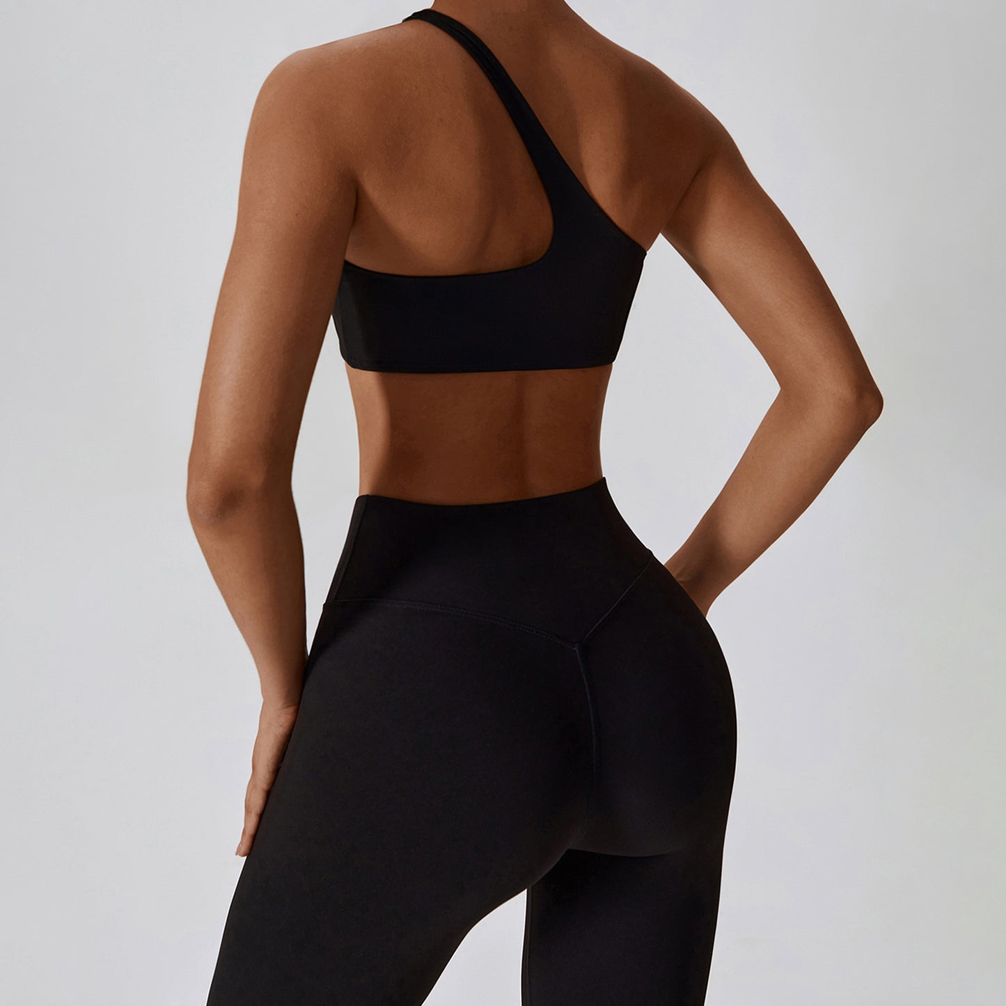 Irregular One Shoulder Workout Bra & Leggings Set