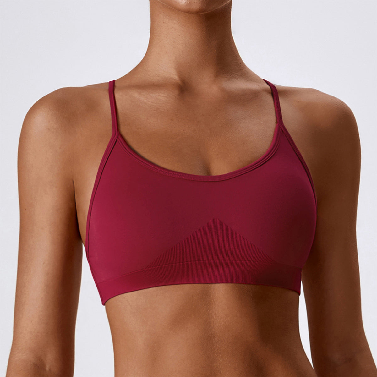 Seamless Backless Crisscross Sports Bra