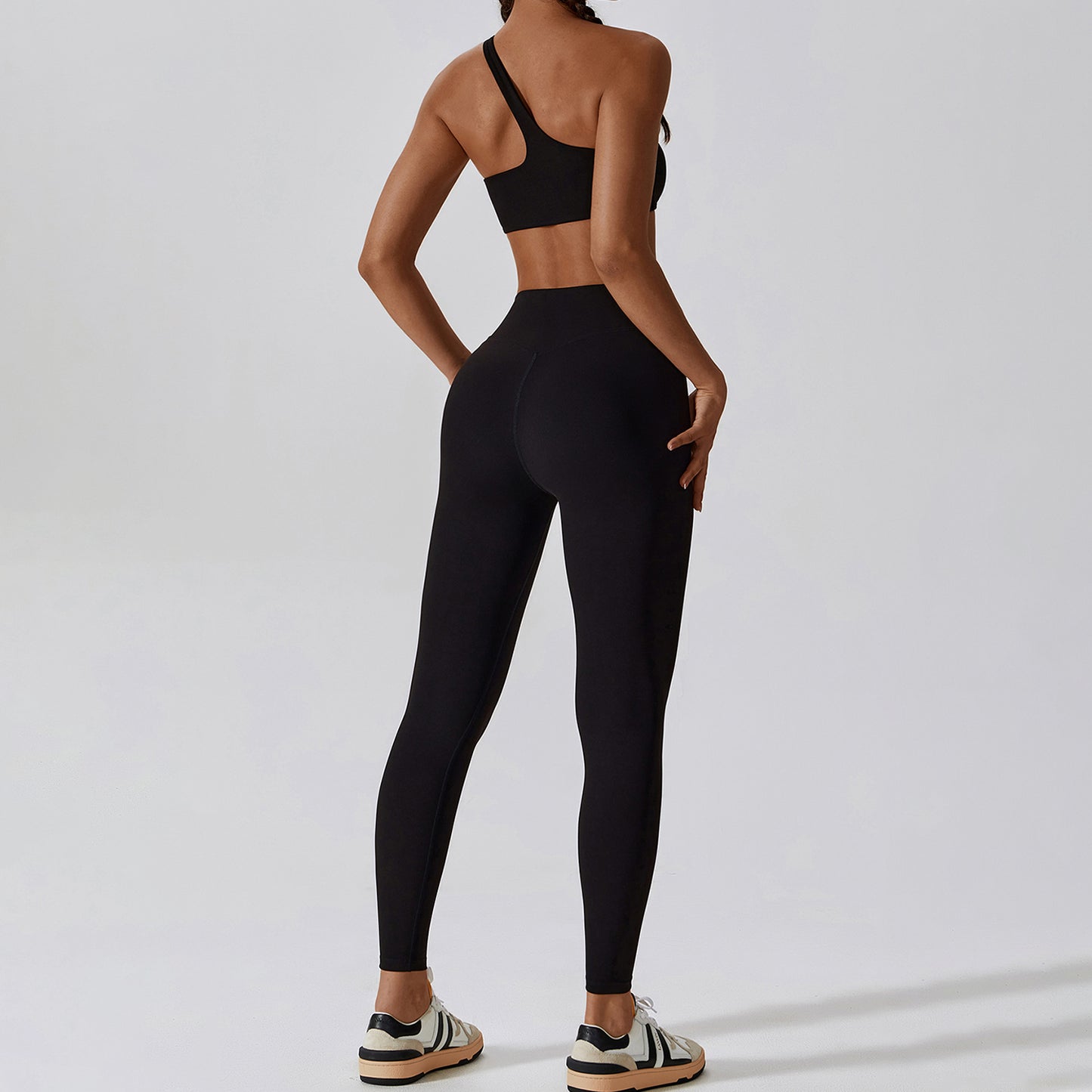 Irregular One Shoulder Workout Bra & Leggings Set