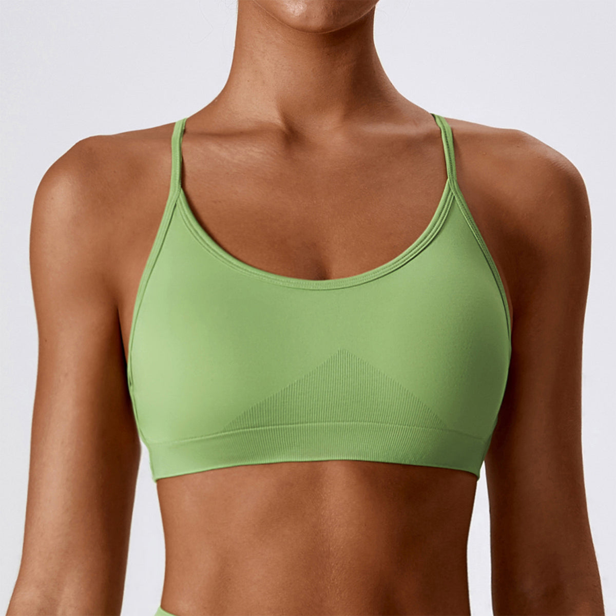 Seamless Backless Crisscross Sports Bra