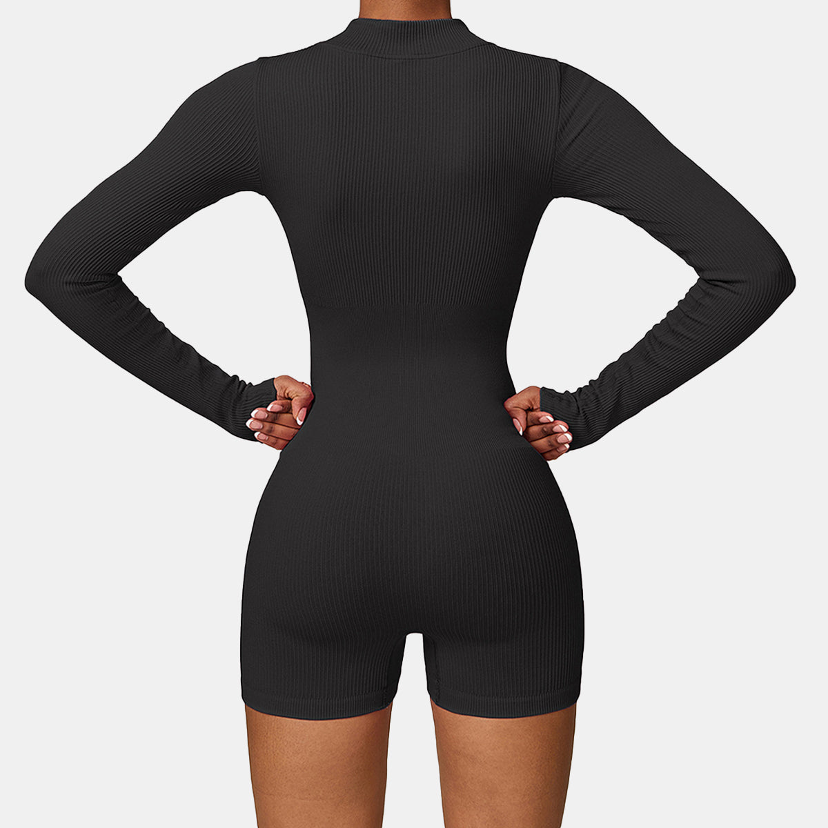 Seamless Zipper Long Sleeve Yoga Romper