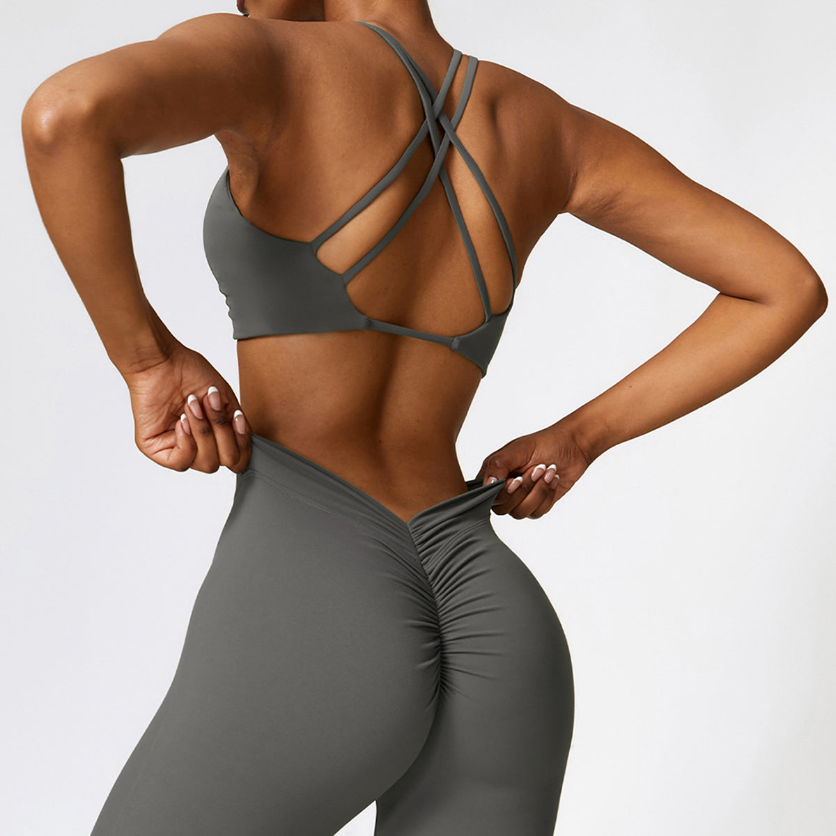 Twisted Crisscross Backless Sports Bra - Miloslaw