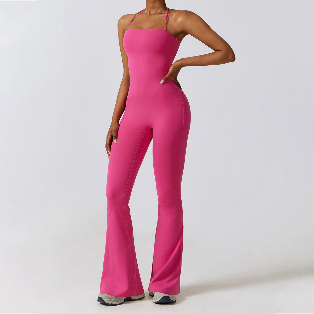 Halter Yoga Flare-leg Jumpsuit