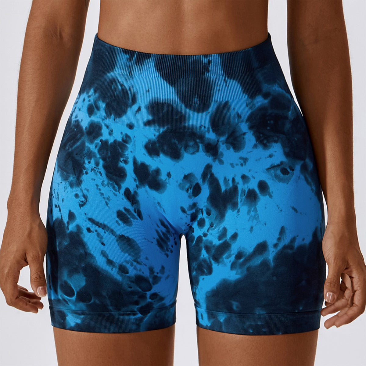 Tie-Dye Seamless High Waisted Shorts