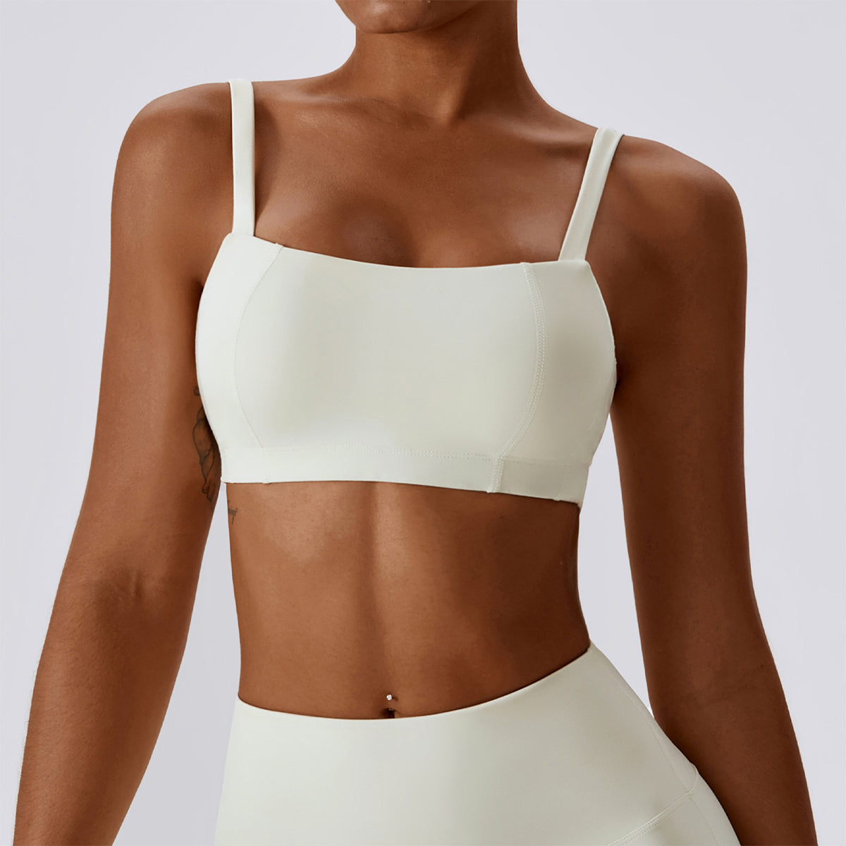 Square Neck Sports Bra - Cherri