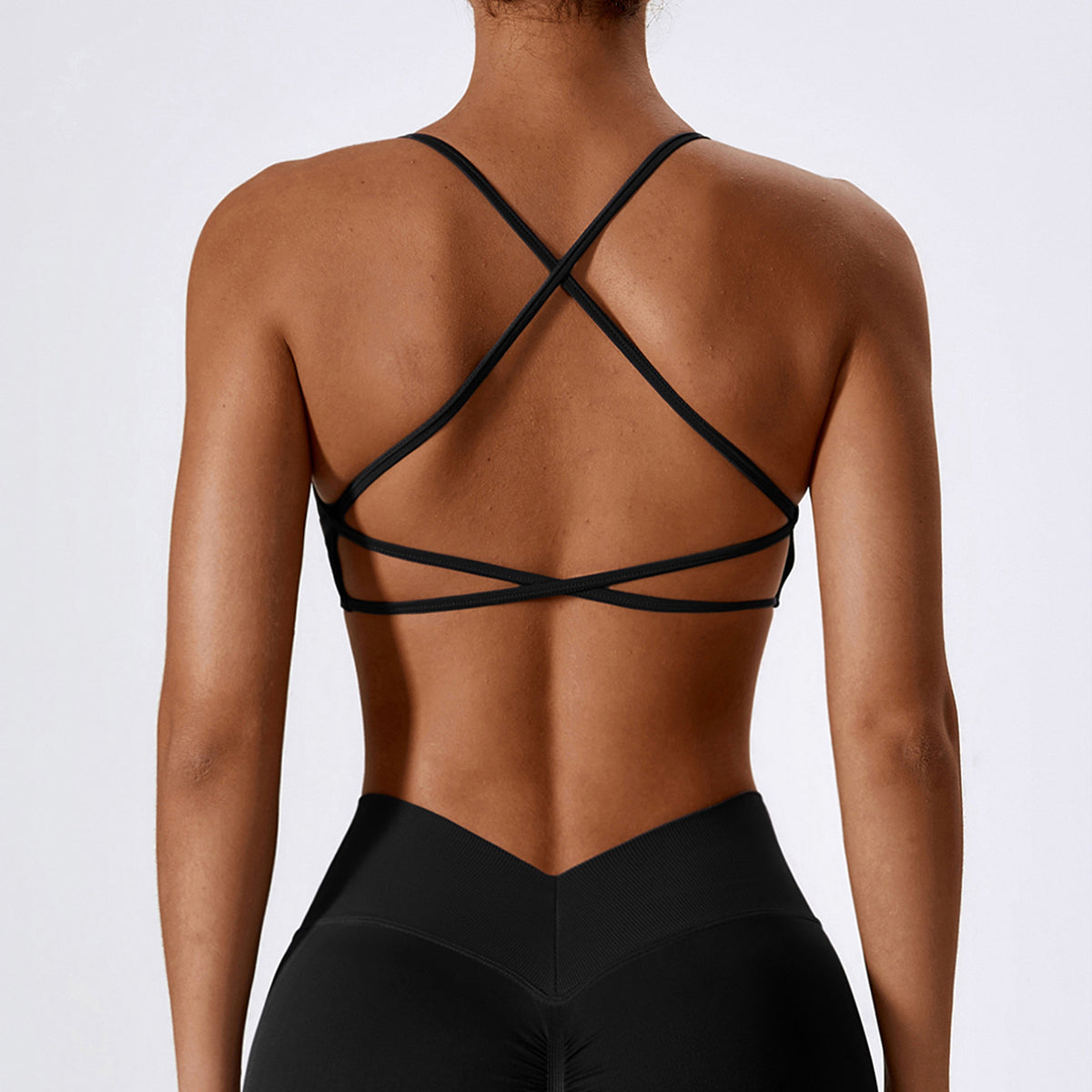 Seamless Backless Crisscross Sports Bra