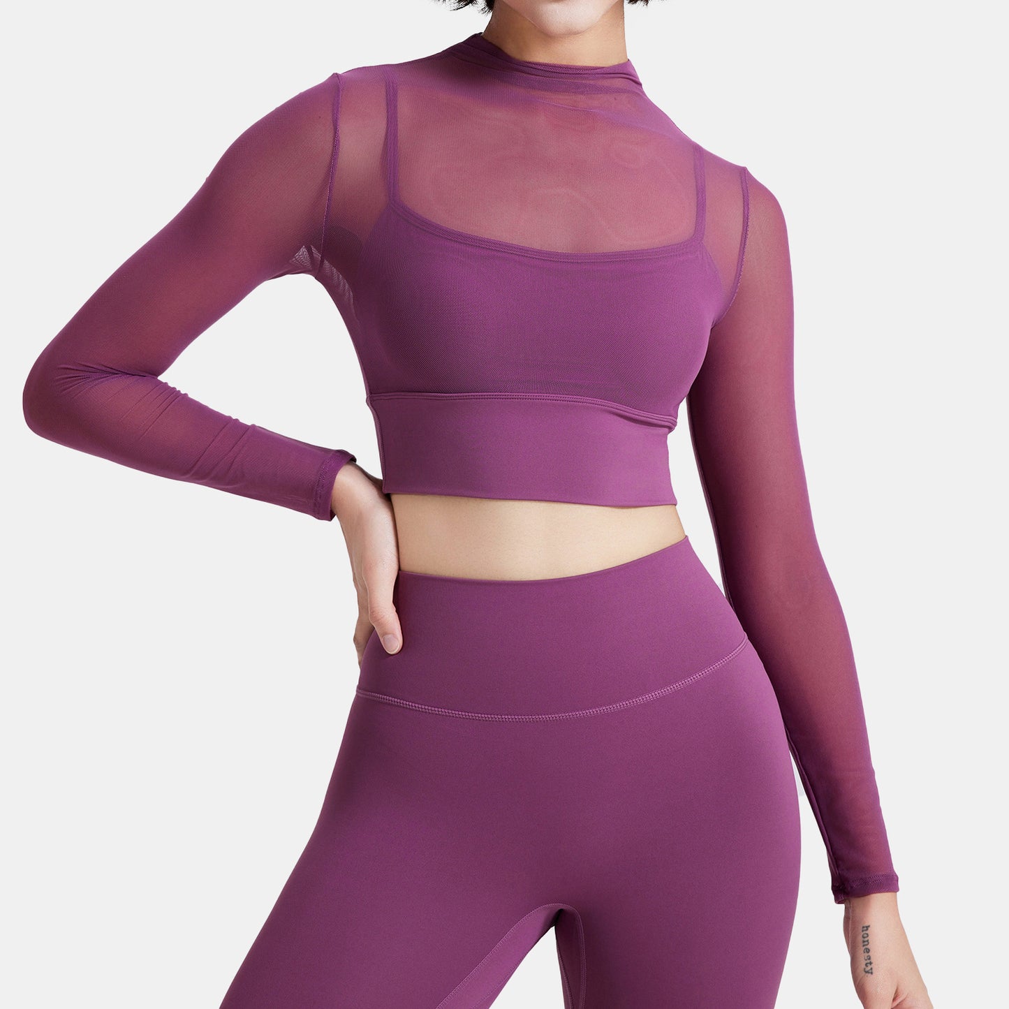 Mesh Long Sleeve Sports Top