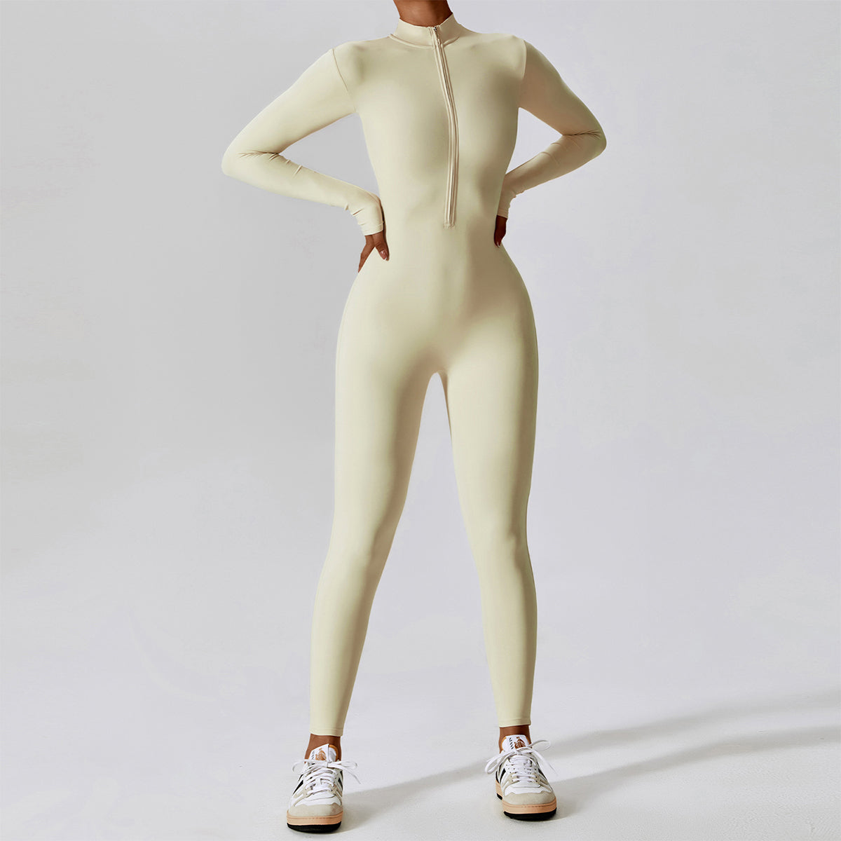 Zipper Long Sleeve Yoga Jumpsuit