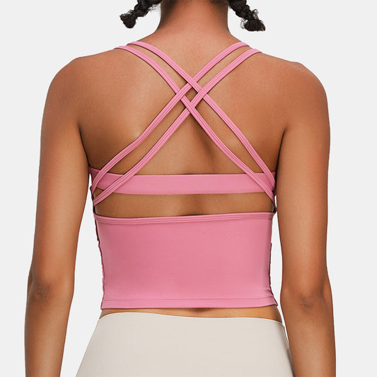 Crisscross Backless Yoga Tank Top - Tethys