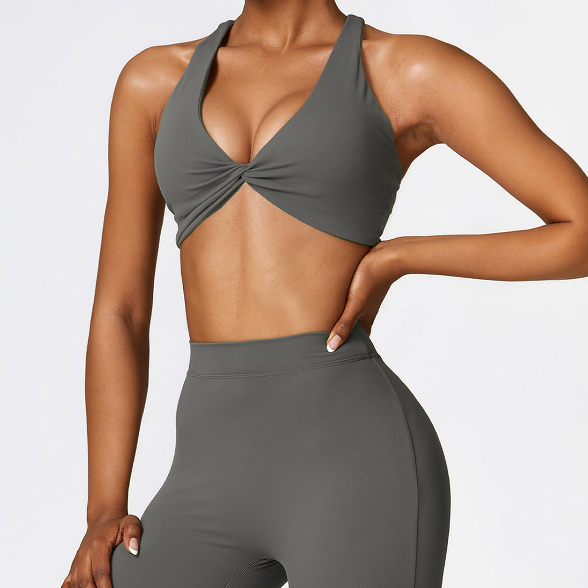 Twisted Crisscross Backless Sports Bra - Miloslaw