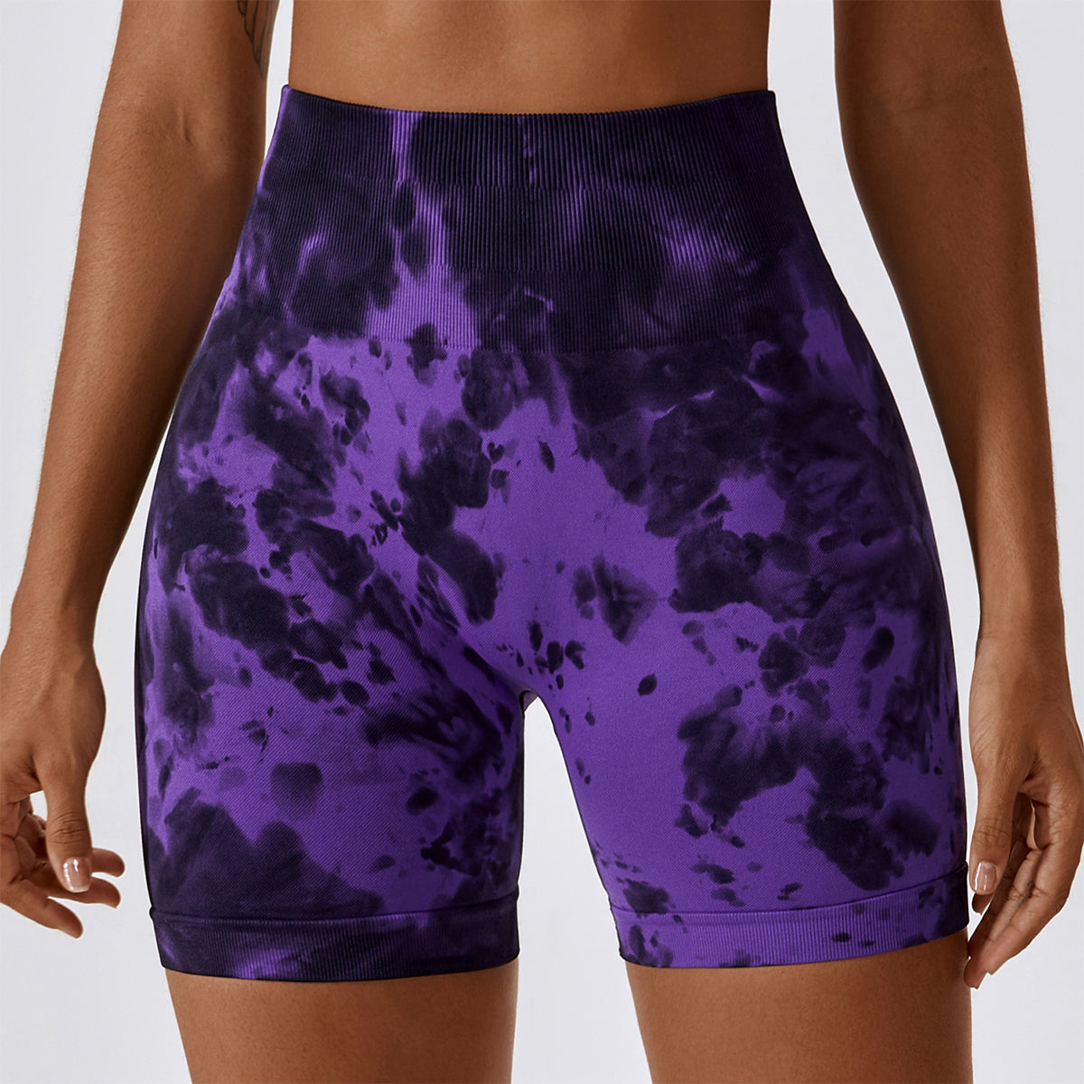 Tie-Dye Seamless High Waisted Shorts