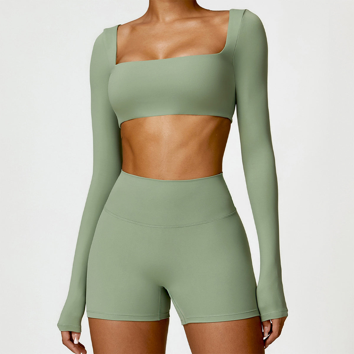 Long Sleeve Cropped Sports Top - Hutcheon