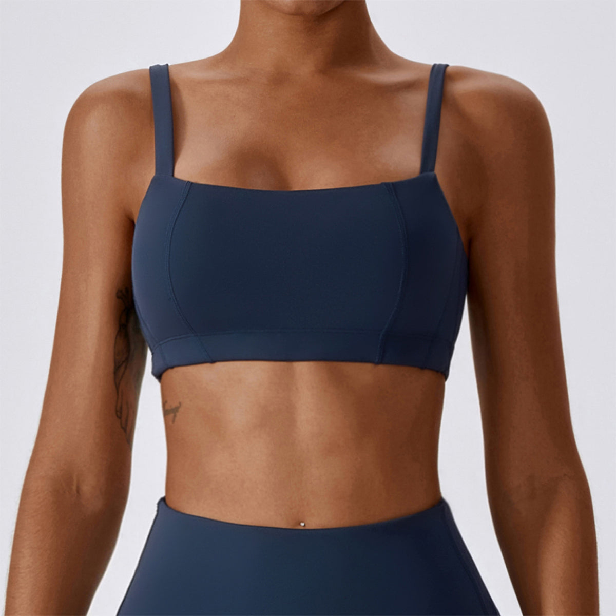 Square Neck Sports Bra - Cherri