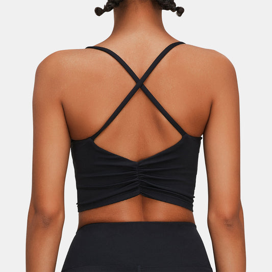 Crisscross Backless Sports Bra - Mertise