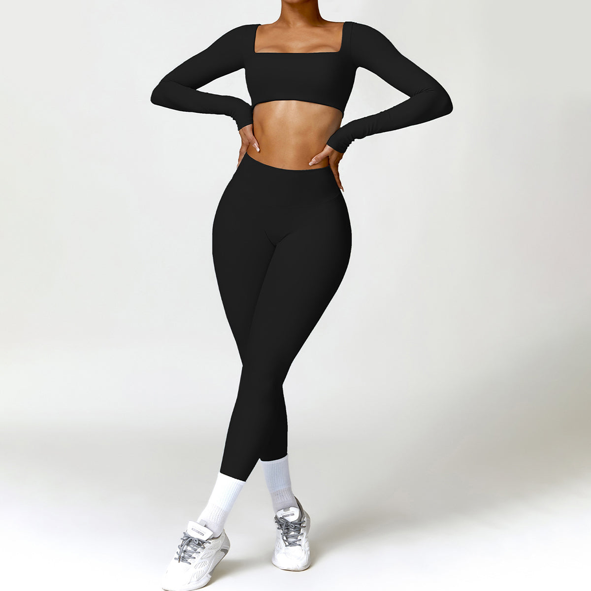 Long Sleeve Cropped Sports Top - Hutcheon