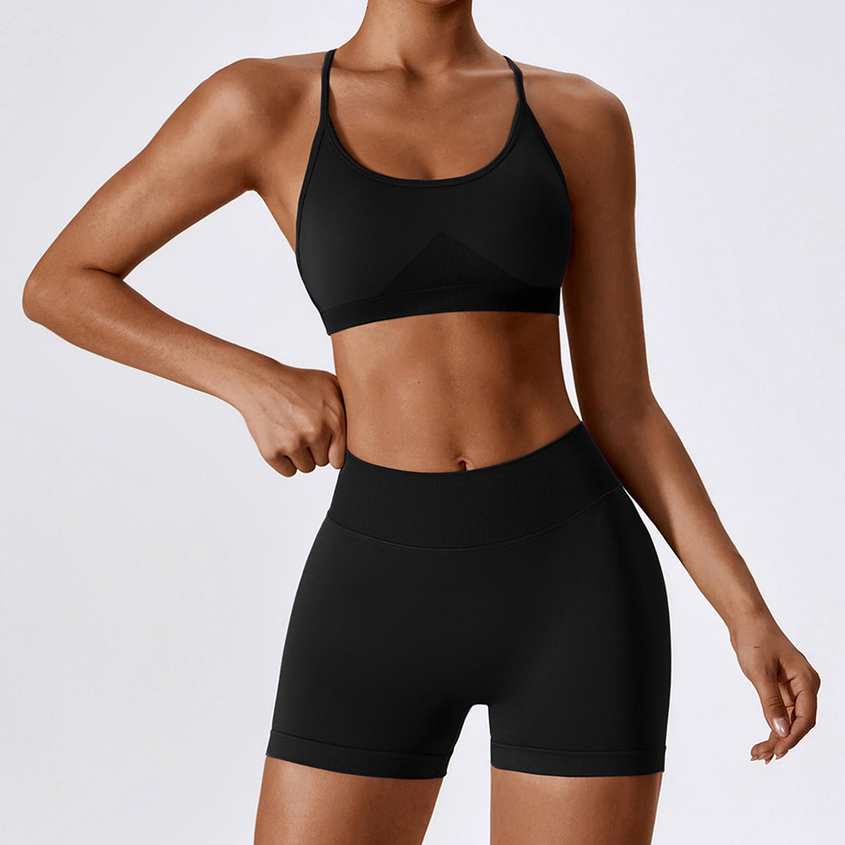 Seamless Backless Crisscross Sports Bra