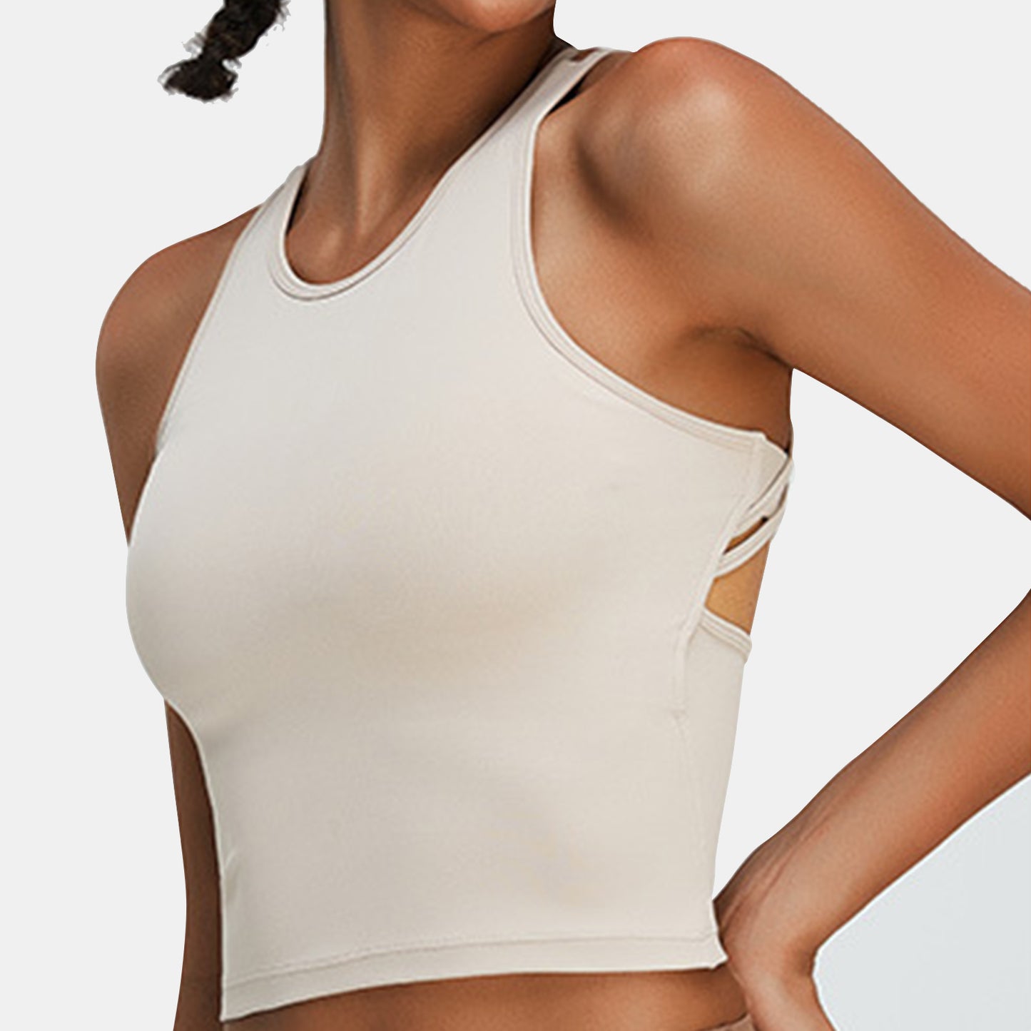 Crisscross Backless Yoga Tank Top - Tethys