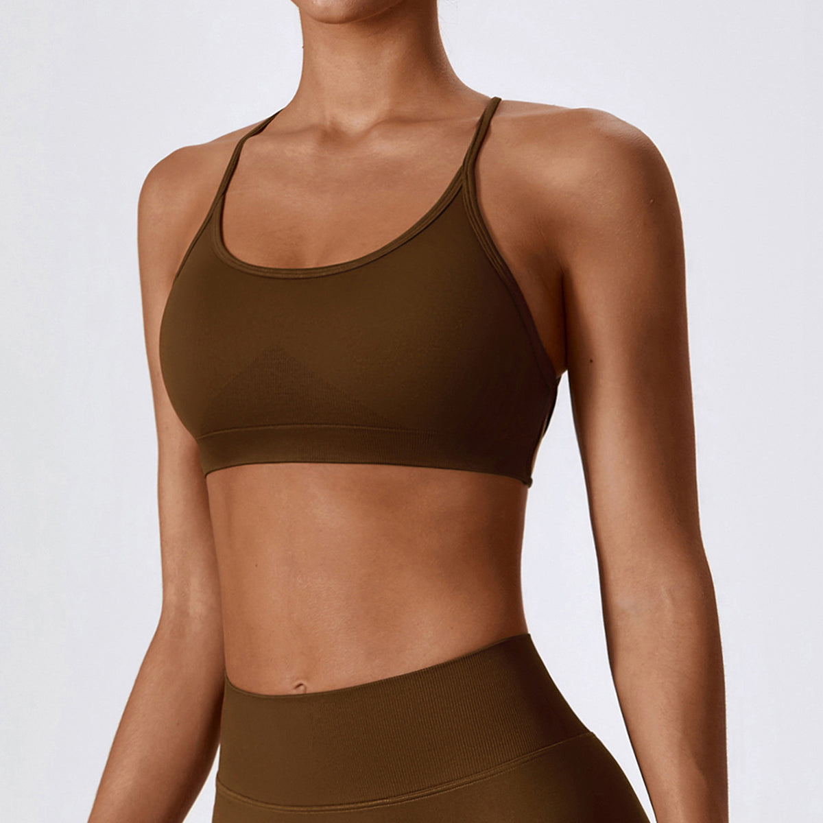 Seamless Backless Crisscross Sports Bra