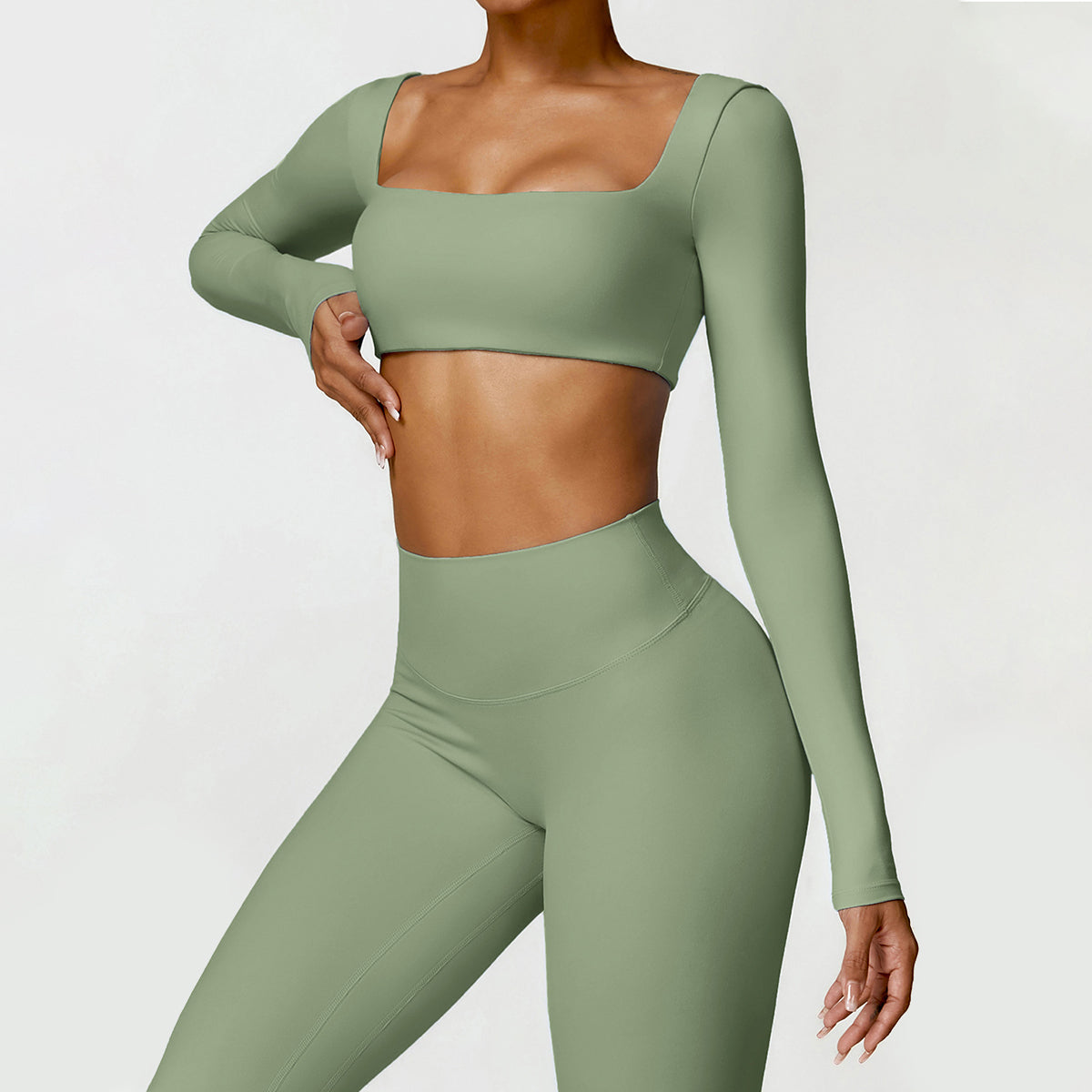 Long Sleeve Cropped Sports Top - Hutcheon