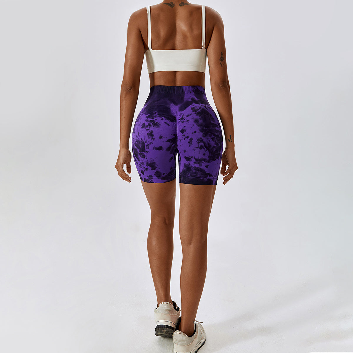 Tie-Dye Seamless High Waisted Shorts