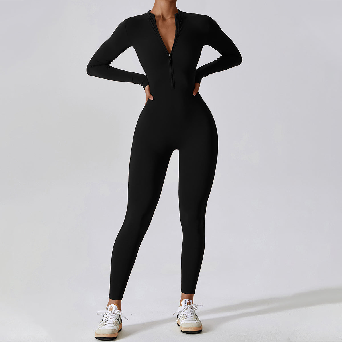 Zipper Long Sleeve Yoga Jumpsuit