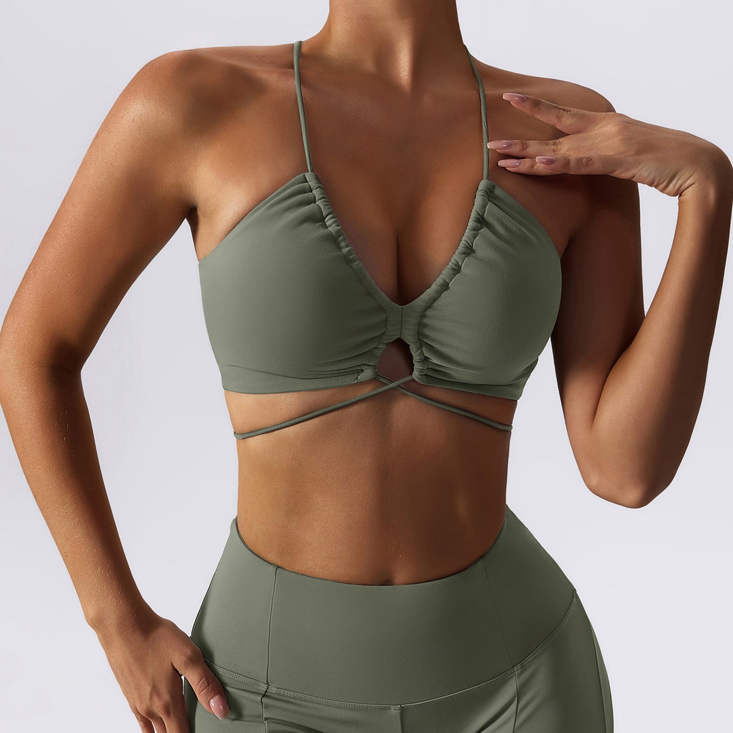 Lace-up Workout Bra