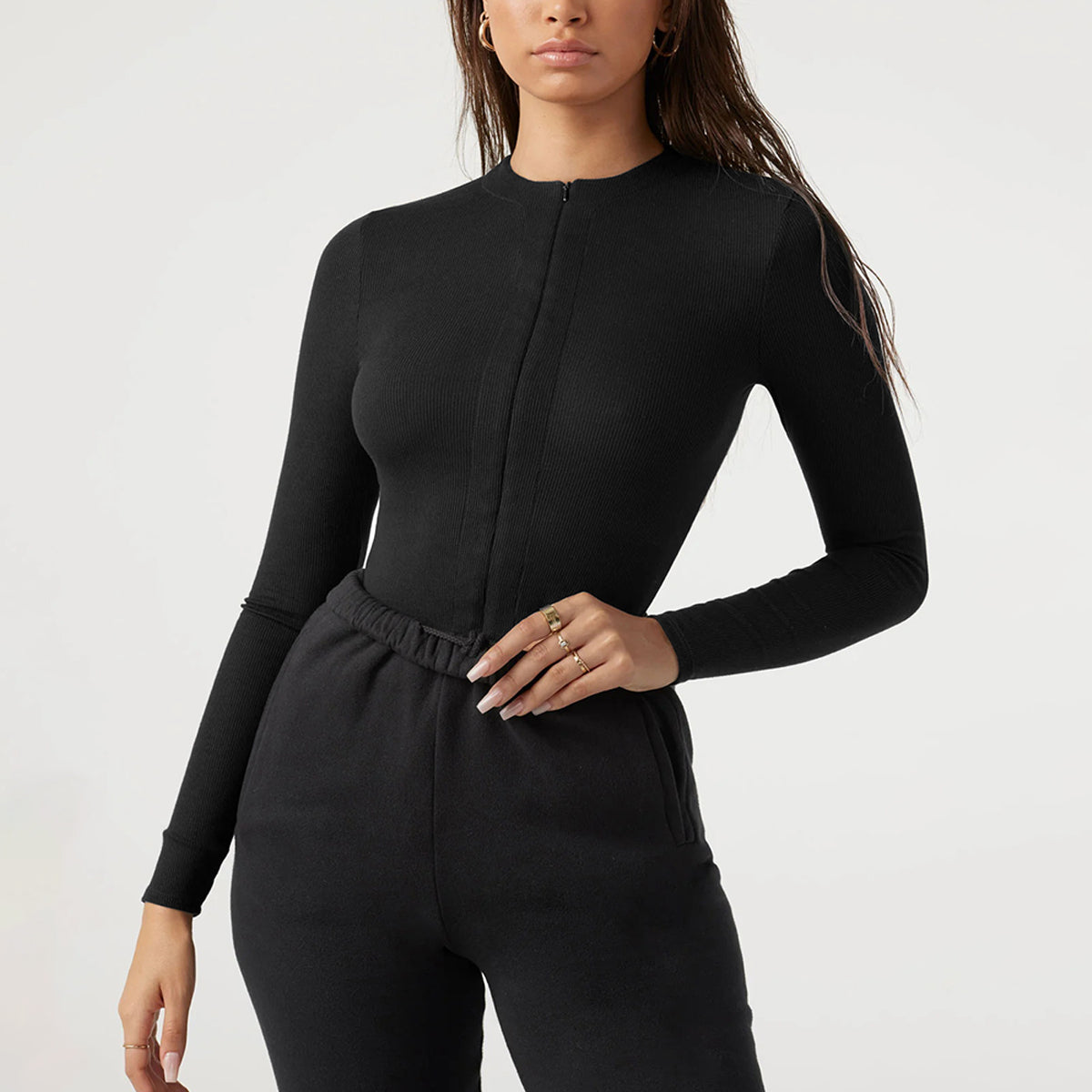 Knit Zipper Bodysuit