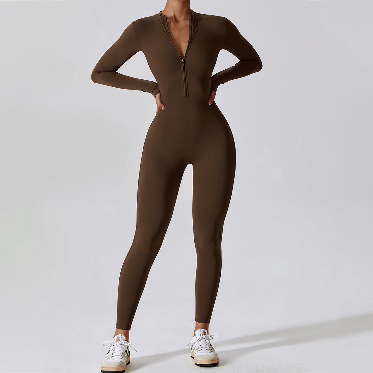 Zipper Long Sleeve Yoga Jumpsuit