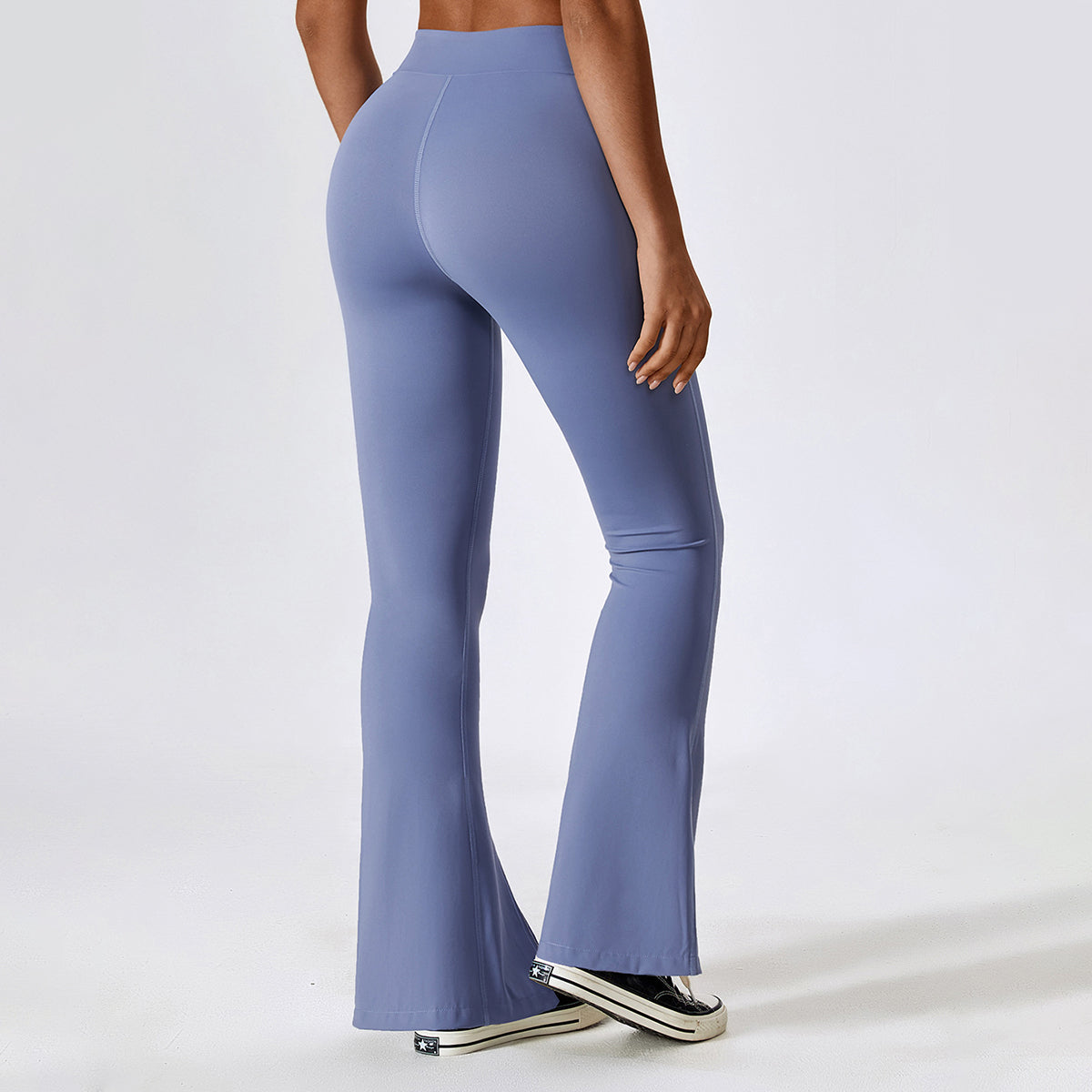 High Waisted Split Hem Flare Leggings