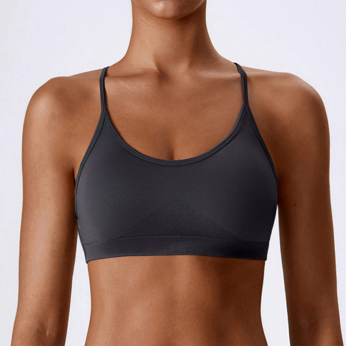 Seamless Backless Crisscross Sports Bra