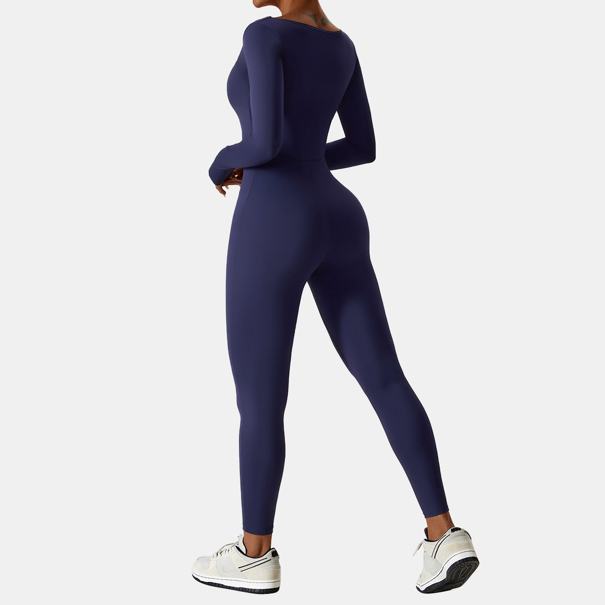 Square Neck Long Sleeve Yoga Jumpsuit