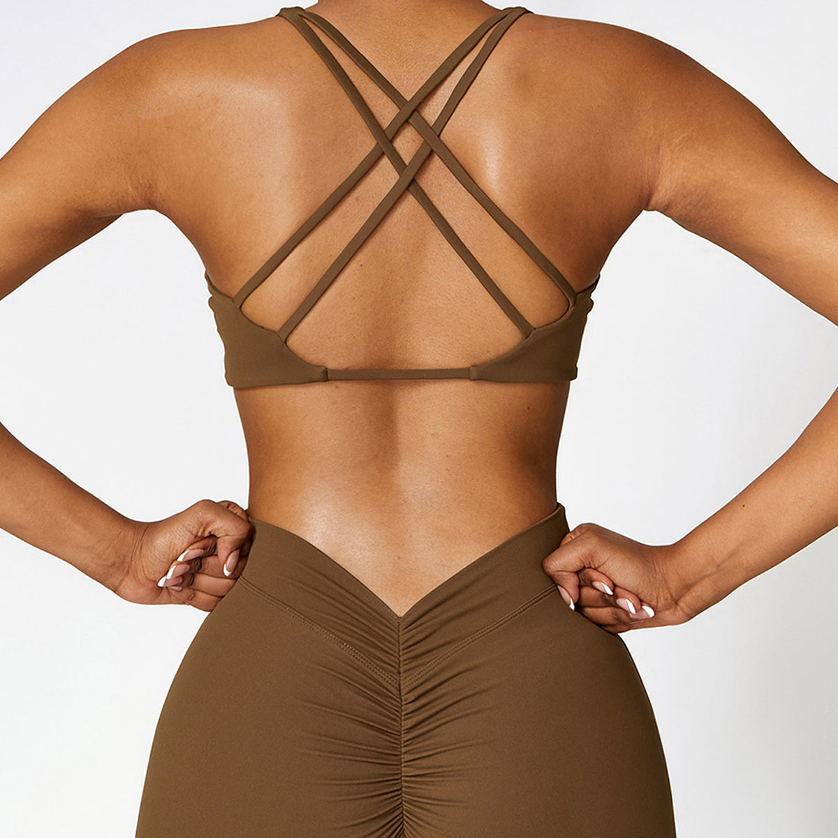 Twisted Crisscross Backless Sports Bra - Miloslaw