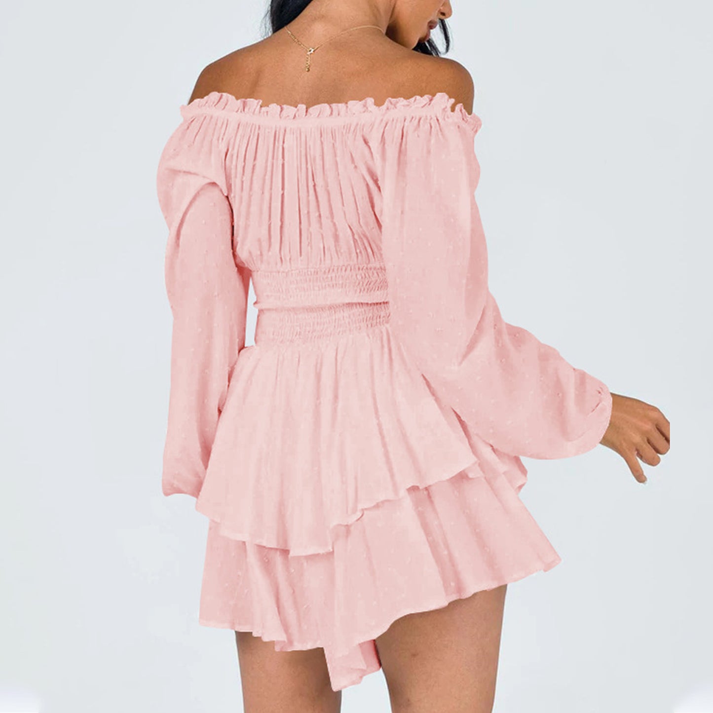 Off Shoulder Long Sleeve Romper