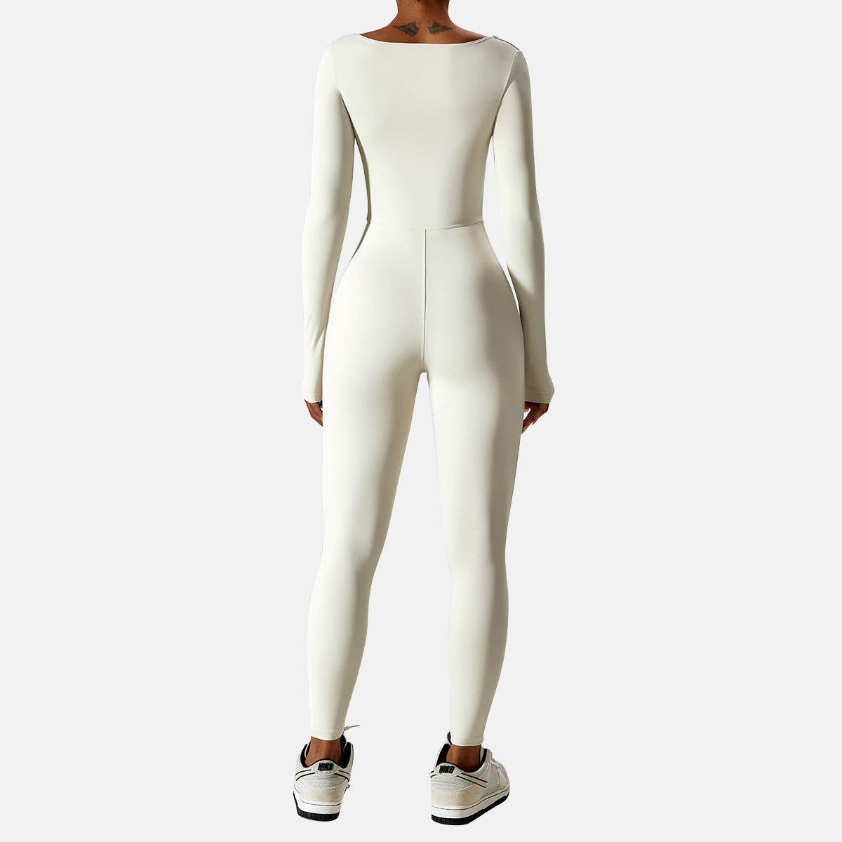 Square Neck Long Sleeve Yoga Jumpsuit