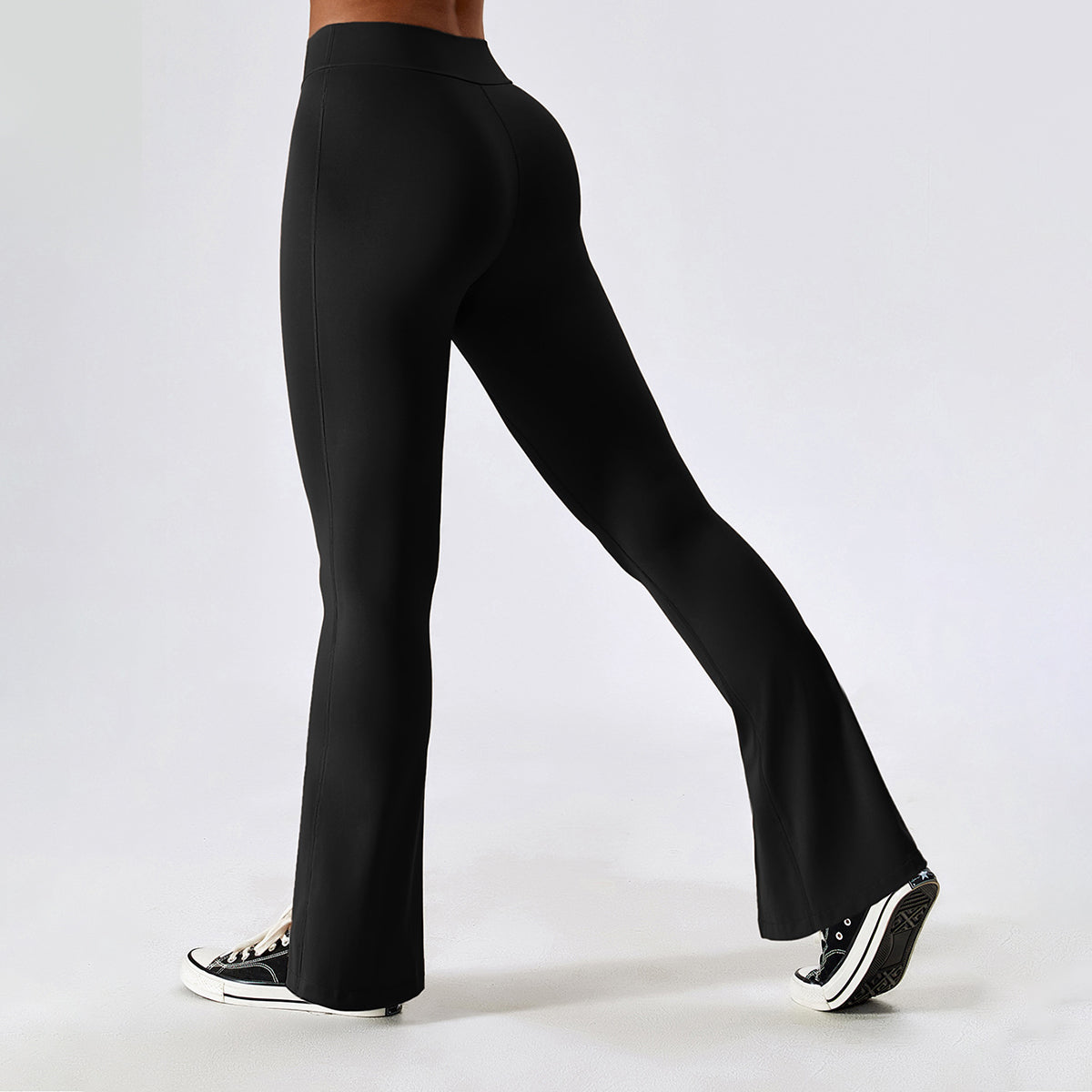 High Waisted Split Hem Flare Leggings