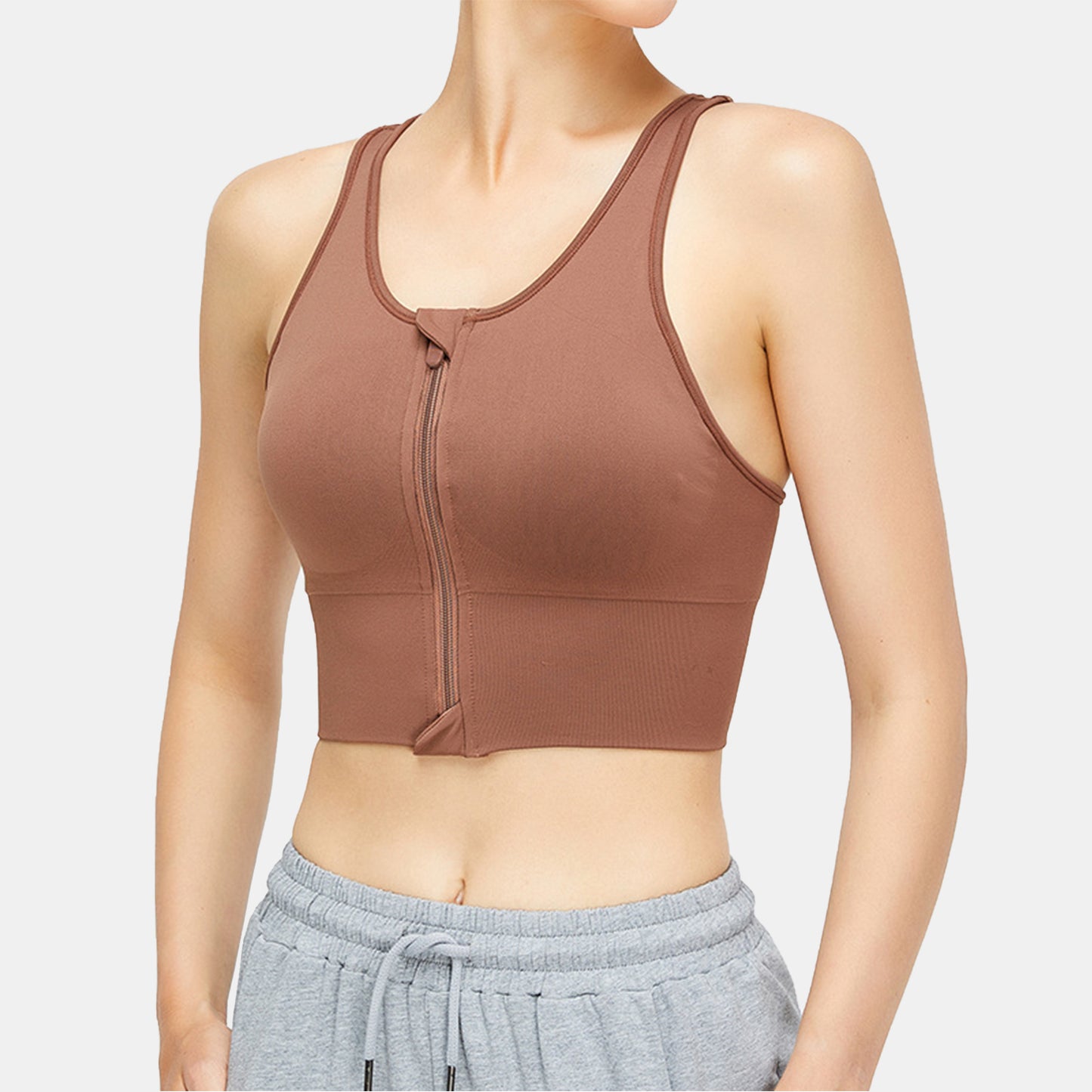 Zipper Sports Bra - Novi