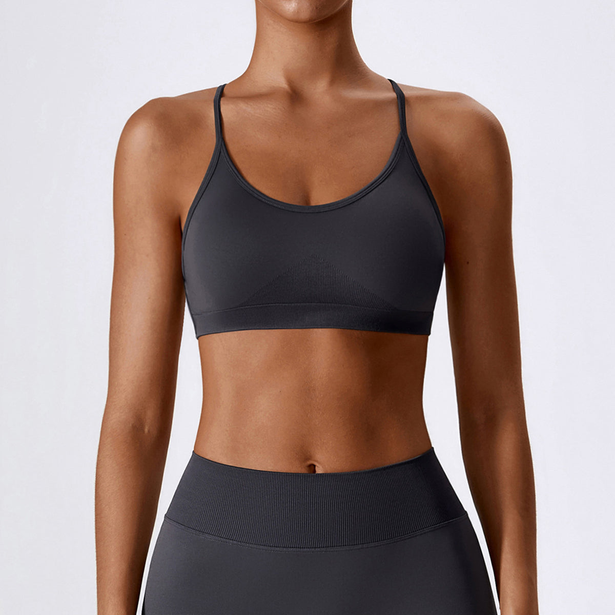 Seamless Backless Crisscross Sports Bra