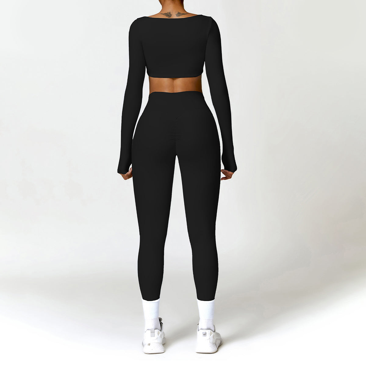 Long Sleeve Cropped Sports Top - Hutcheon