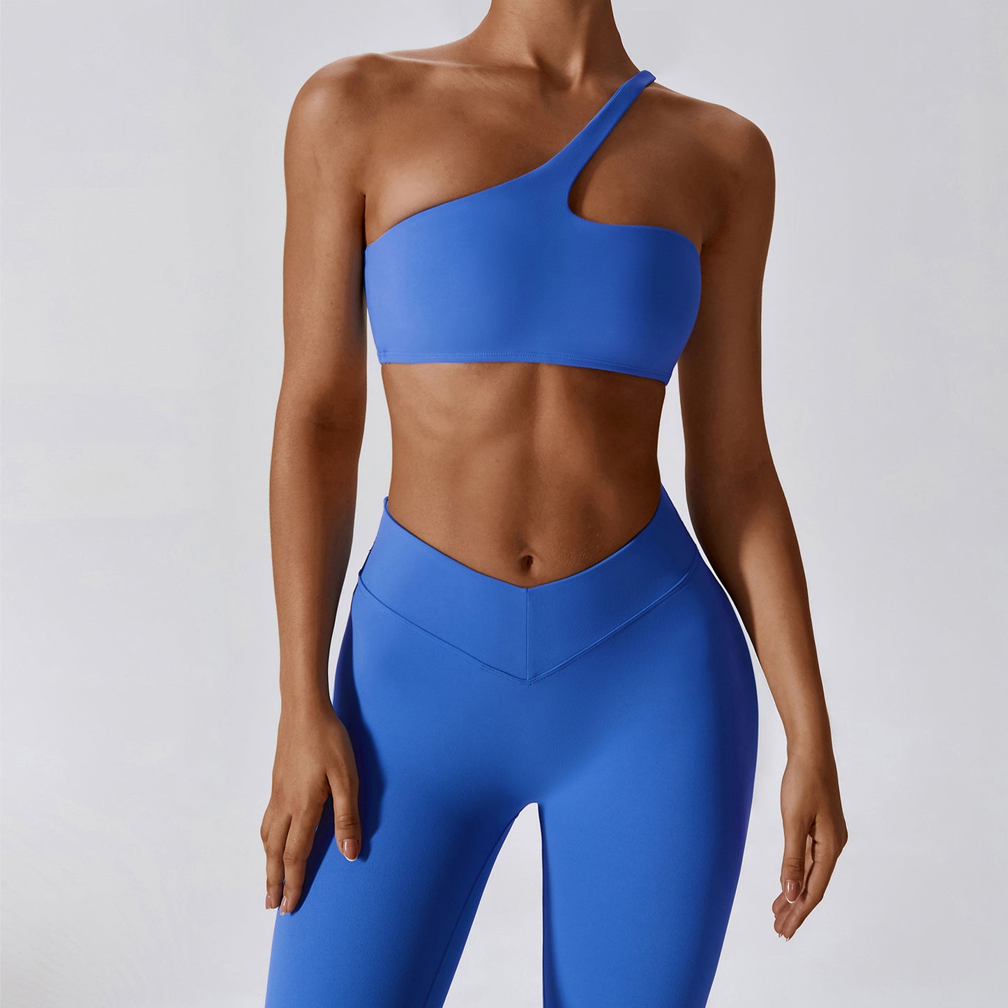 Irregular One Shoulder Workout Bra & Leggings Set