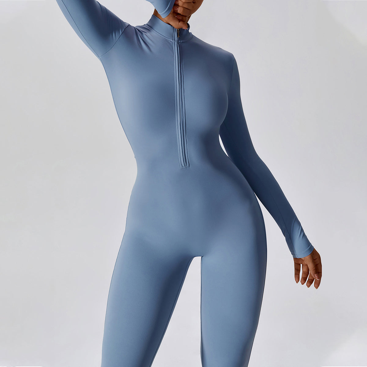 Zipper Long Sleeve Yoga Jumpsuit