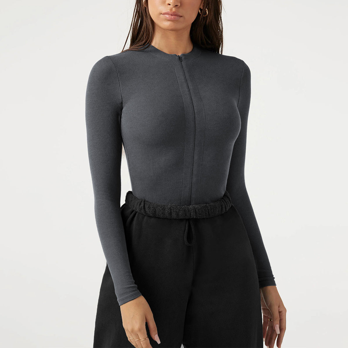 Knit Zipper Bodysuit