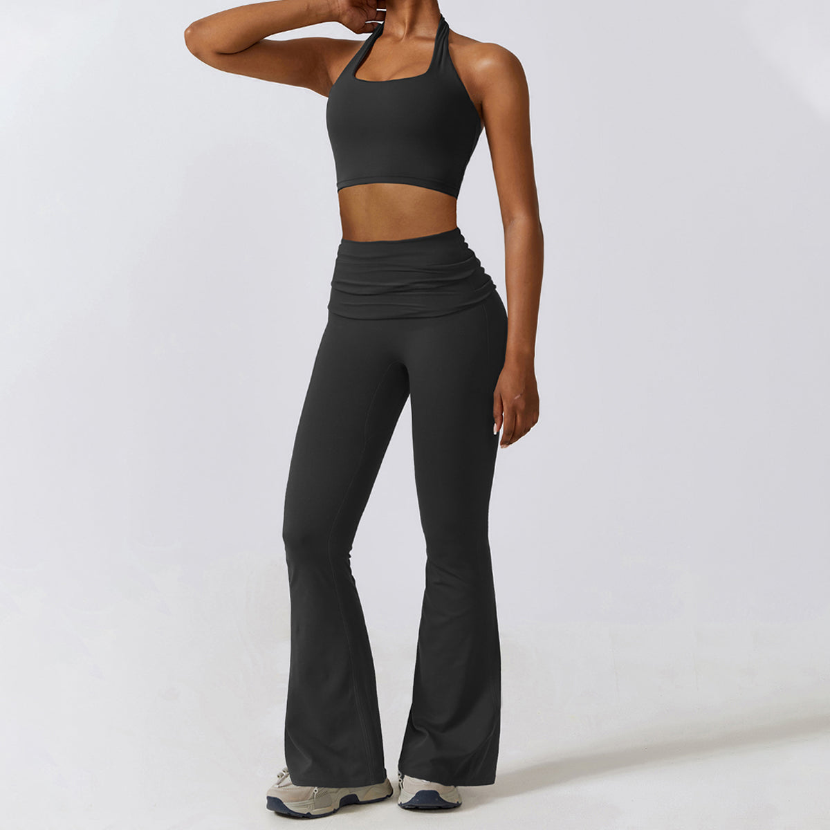 Halter Yoga Flare-leg Jumpsuit