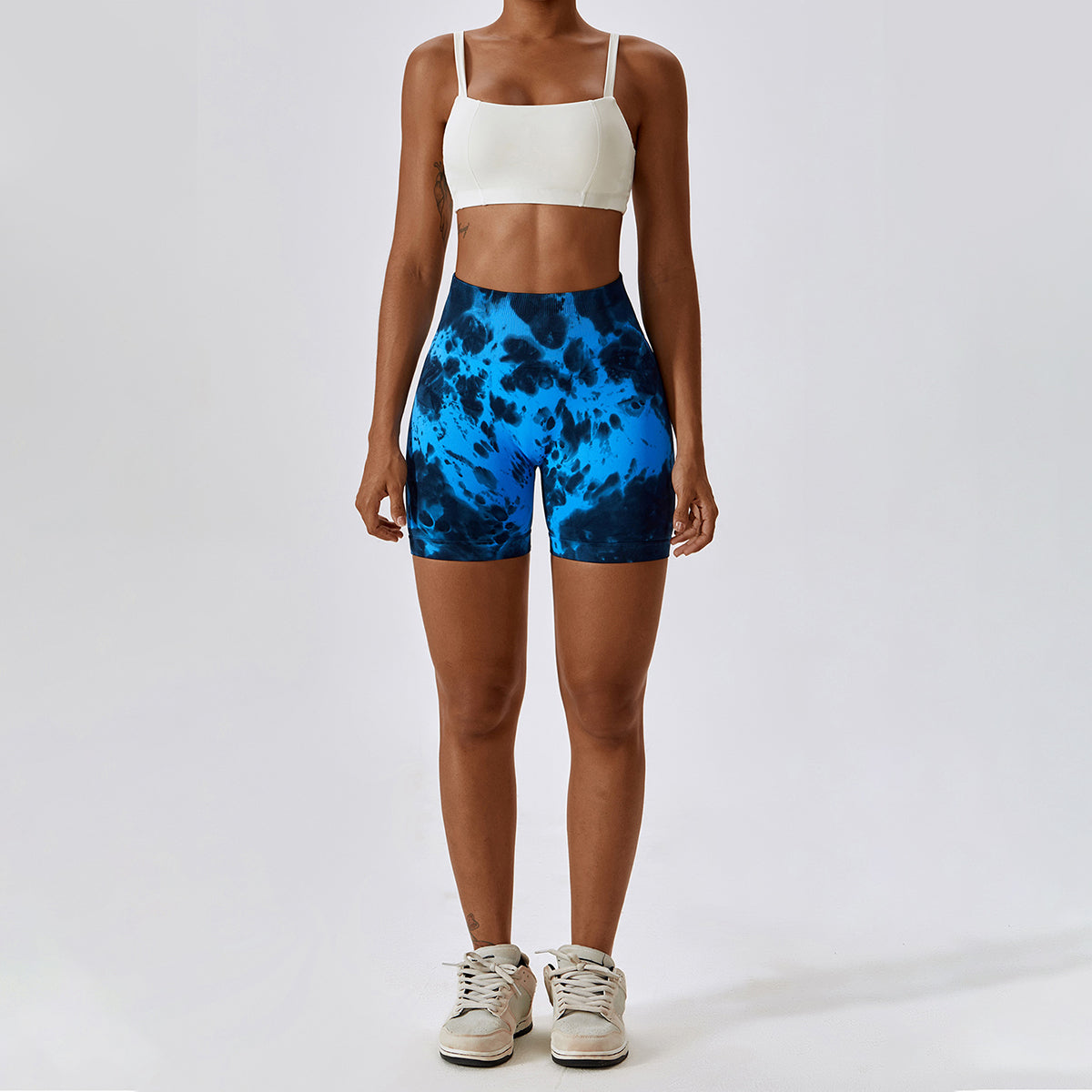 Tie-Dye Seamless High Waisted Shorts